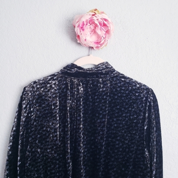 Zara Black and Blue Long Sleeve Velvet Mini Dress - Picture 8 of 8